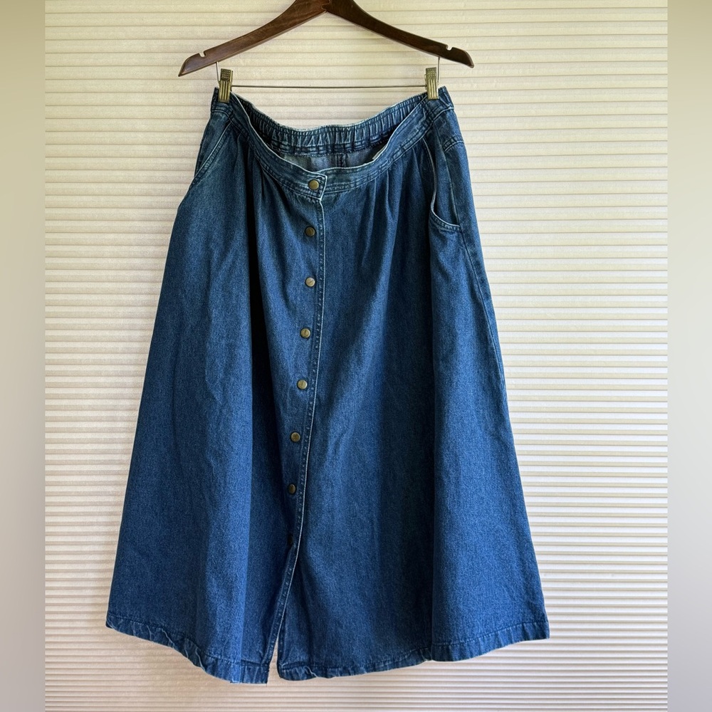 Dana J Vintage Denim Button Down Skirt Jean Women’s Size 20W